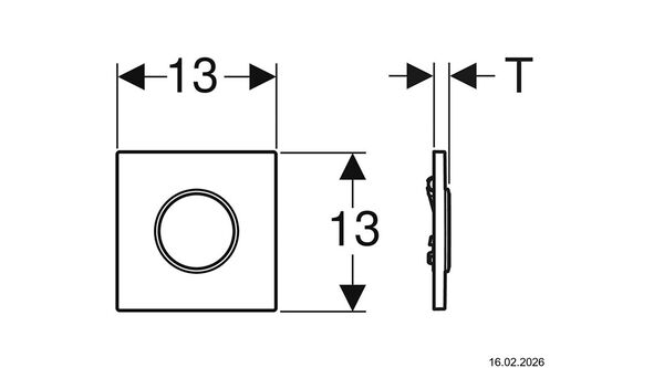 Commande urinoir Geberit HyTouch Typ10 round Blanc/Brillant/Blanc image number 1