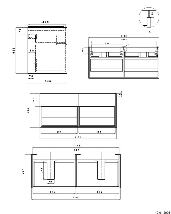 Meuble sous-lavabo Alterna calea S Blanc premium image number 1