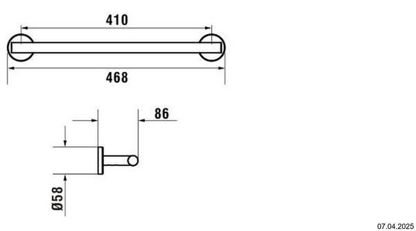Barre &agrave; linge de bain Laufen Niara Or rose PVD bross&eacute; base chrome image number 1