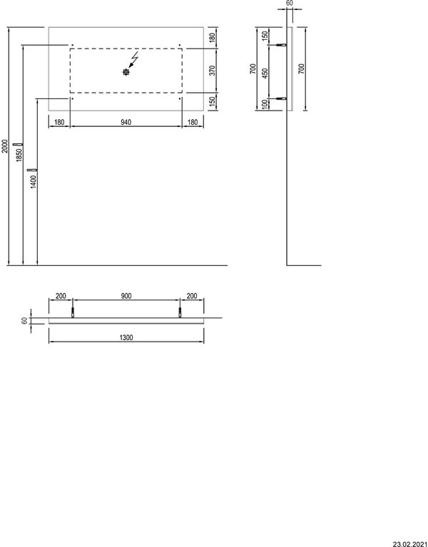Miroir lumineux Alterna sanna LED aluminium anodisé image number 1