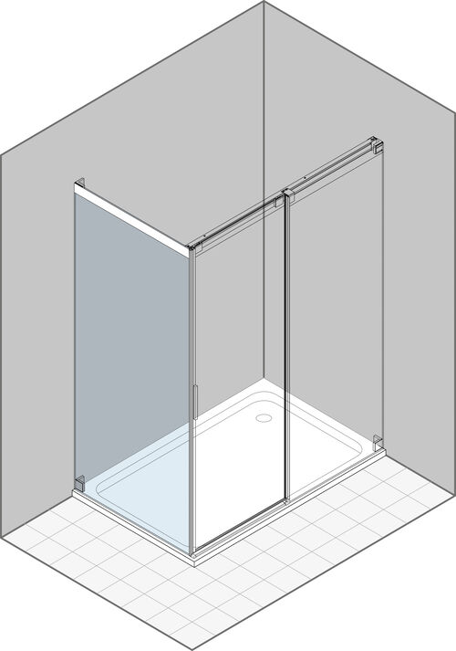 Seitenwand Duka Acqua 5000 new Edelstahloptik Echtglas klar ProCare mit Siebdruck weiss oben
