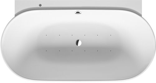 Baignoire Whirlpool Duravit Luv, version tablier 3 faces, système Air blanc mat