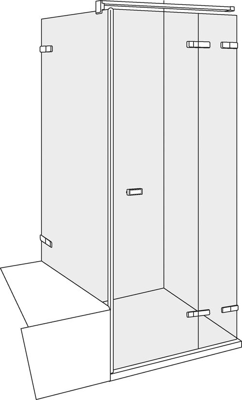 Porta pendolare Alterna lin.3 Cromato Vetro trasparente CareTec Pro