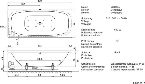 Whirlwanne Alterna steel duo air weiss Düsen und Garnituren verchromt image number 1