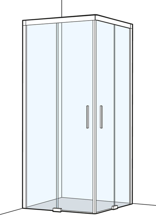 Paroi diagonale Koralle S500 Plus silver polish Verre clair