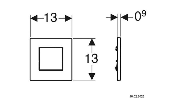 Urinoirsteuerung Geberit HyTouch Typ01 square Schwarz image number 1