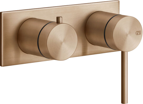 Bade- und Duschenmischer-Endmontageset Gessi 316, ½" warm Steel brushed flessa image number 0