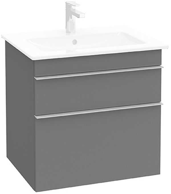 Meuble sous-lavabo Venticello Blanc brillant Poign&eacute;e chrom&eacute; image number 0