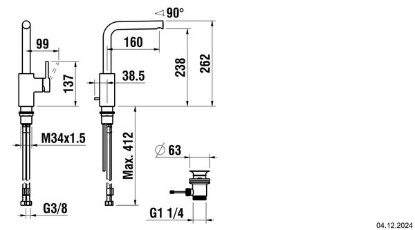 Einlochmischer Laufen Twinplus Eco+ verchromt image number 1