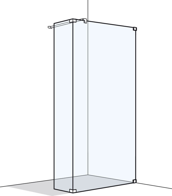 Paroi laterale en pose libre Koralle S808 couleur acier inoxydable Verre clair Duschguard image number 0