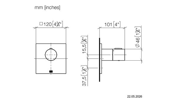 Thermostat-Endmontageset Dornbracht X-Tool &frac34;" Dark platinum matt image number 1