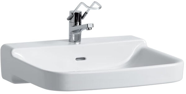 Lavabo Pro Liberty 65 x 55 cm, privo di barriere con troppopieno, con foro per rubinetteria image number 0