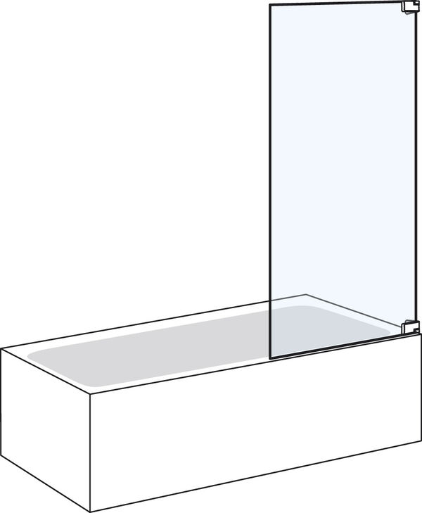 Porte battante sur baignoire Koralle S808Plus Couleur acier inoxydable Verre clair image number 0