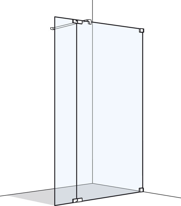 Paroi laterale en pose libre Koralle S808 couleur acier inoxydable Verre clair image number 0