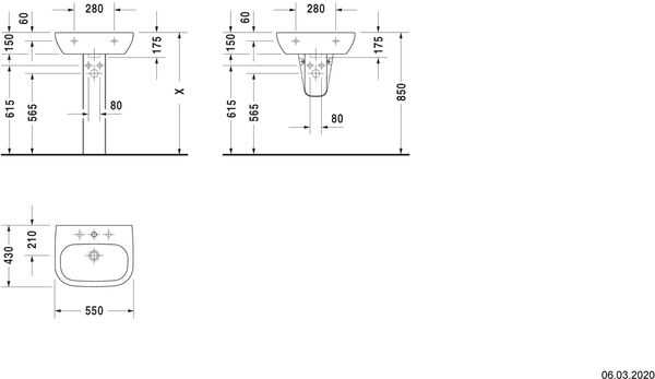 Waschtisch Duravit D-Code weiss image number 1