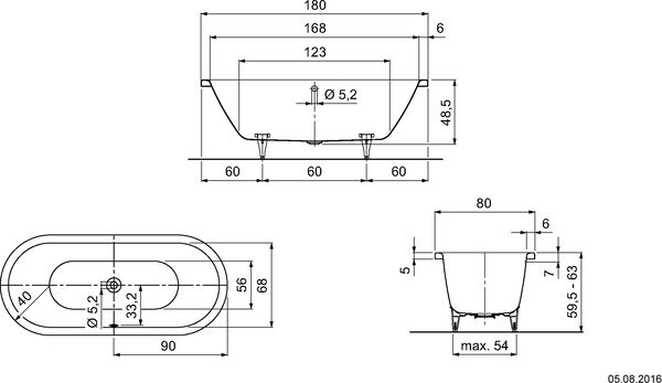 Badewanne Kaldewei Centro Duo Oval weiss Cleaneffekt image number 1