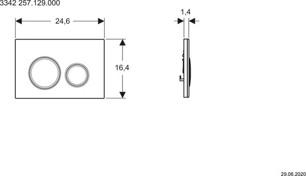 Betätigungsplatte Geberit Sigma50 round mustang schiefer image number 1