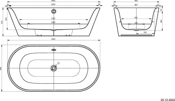 Badewanne Schmidlin Sella Shape - freistehend weiss Cleaneffekt image number 1