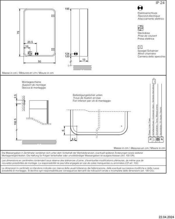 Spiegelschrank Sidler Sphera LED TW weiss Lichtfarbe stufenlos verstellbar 2000-6500 K image number 1