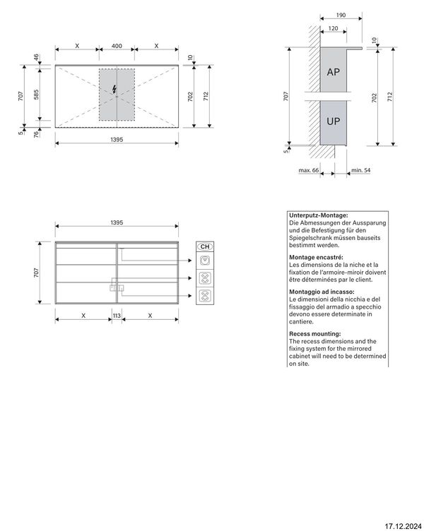 Spiegelschrank Alterna veela LED plus weiss Lichtfarbe stufenlos verstellbar 2000-6500 K image number 1
