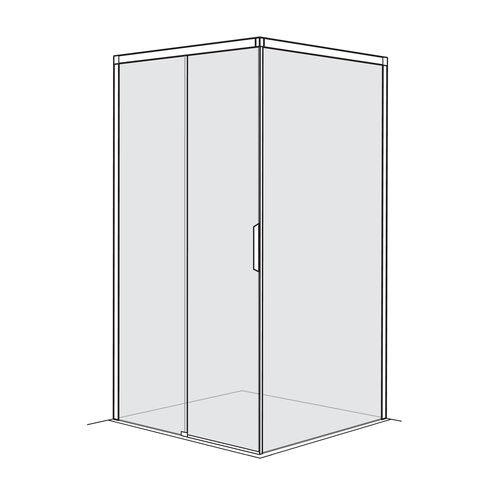 Porte coulissante Duscholux Bella Vita 4 Argent &eacute;lox&eacute; Verre clair CareTec Pro
