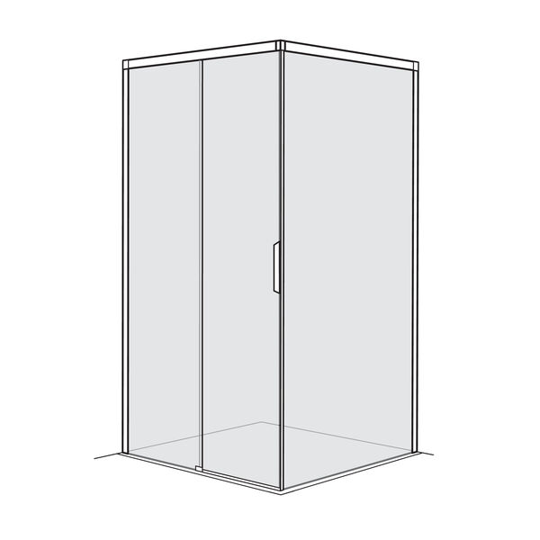 Porte coulissante Duscholux Bella Vita 4 Argent &eacute;lox&eacute; Verre clair CareTec Pro image number 0