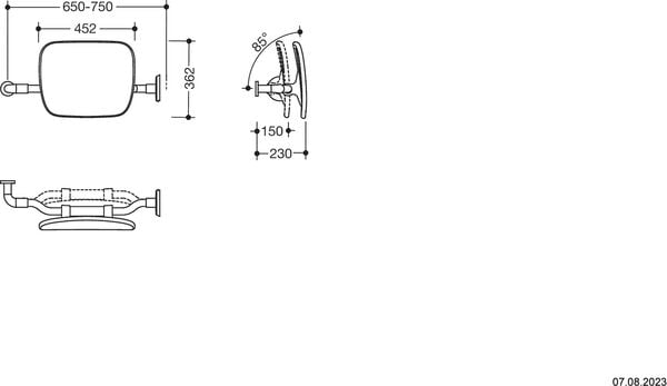 Rückenstütze Hewi 802 LifeSystem Signalweiss glänzend Pulverbeschichtet image number 1