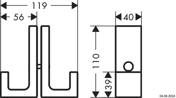 Poign&eacute;e de douche Axor Universal Rectangular Couleur acier inoxydable image number 1