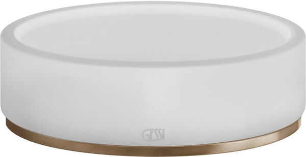 Portasapone Gessi 316, bacinella in corian satinato bianco, modello d'appoggio image number 0