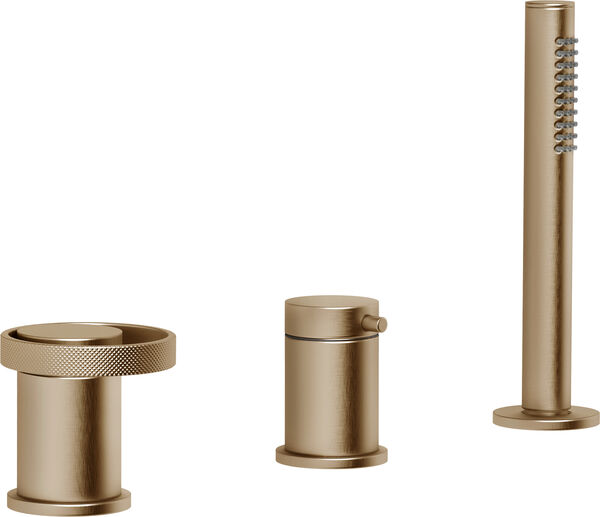 Wannenfüllkombination Gessi Anello 3-Loch warm Steel brushed image number 0