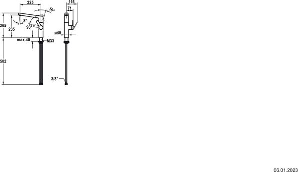 Sp&uuml;ltischmischer KWC Domo 6.0 Verchromt image number 1