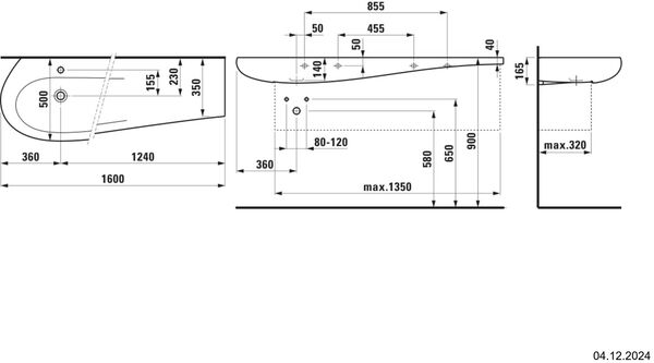 Waschtisch Alessi One 160 x 50 cm Weiss Cleaneffekt image number 1