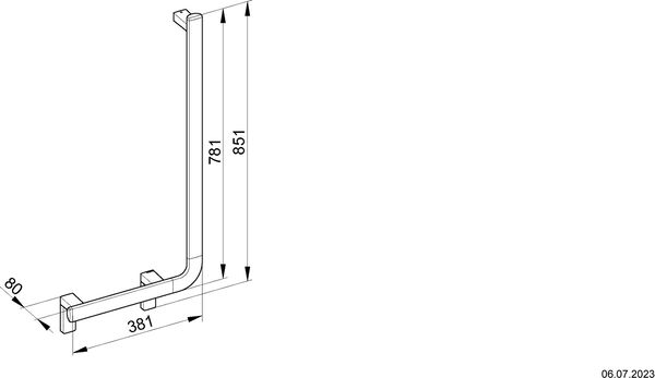 Barre d'appui d'angle Keuco Collection Axess Argent &eacute;lox&eacute; image number 1