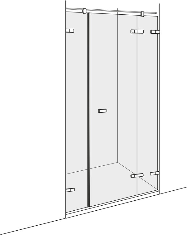Pendeltüre Alterna lin.3 schwarz matt Echtglas klar CareTec Pro image number 0