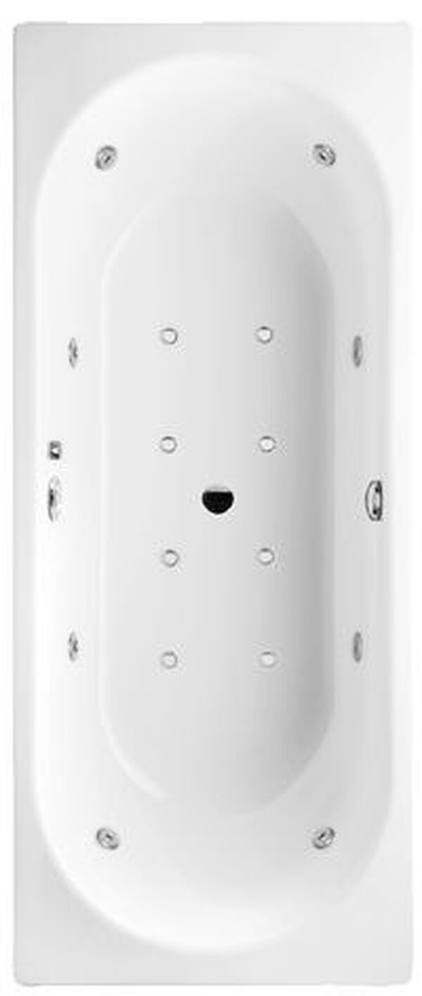 Baignoire Whirlpool Schmidlin Duett syst&egrave;me Jet Spa Blanc Cleaneffekt Buses et vidage chrom&eacute;s image number 0