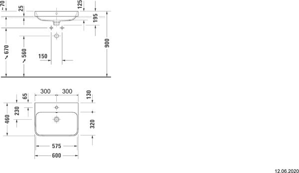 Lavabo à poser Duravit Happy D.2 Plus blanc-anthracite mat image number 1
