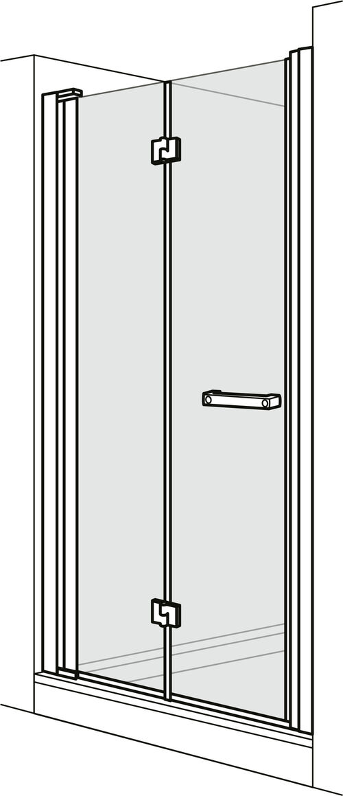 Porte tournante pliante Duscholux Optima 6 Argent &eacute;lox&eacute; Verre clair