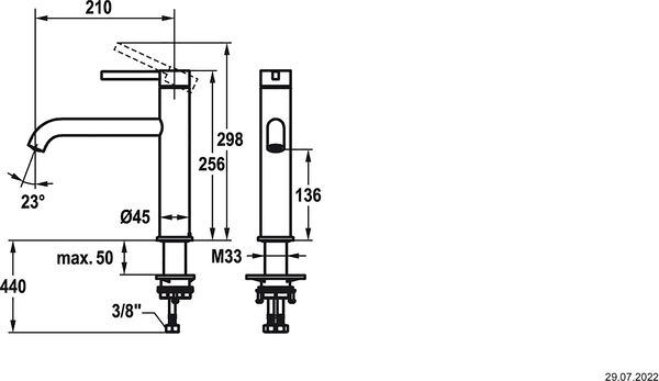 Sp&uuml;ltischmischer KWC Bevo E Edelstahl matt image number 1