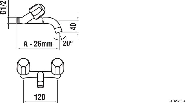 Batterie murale Laufen Silor Chromeline image number 1