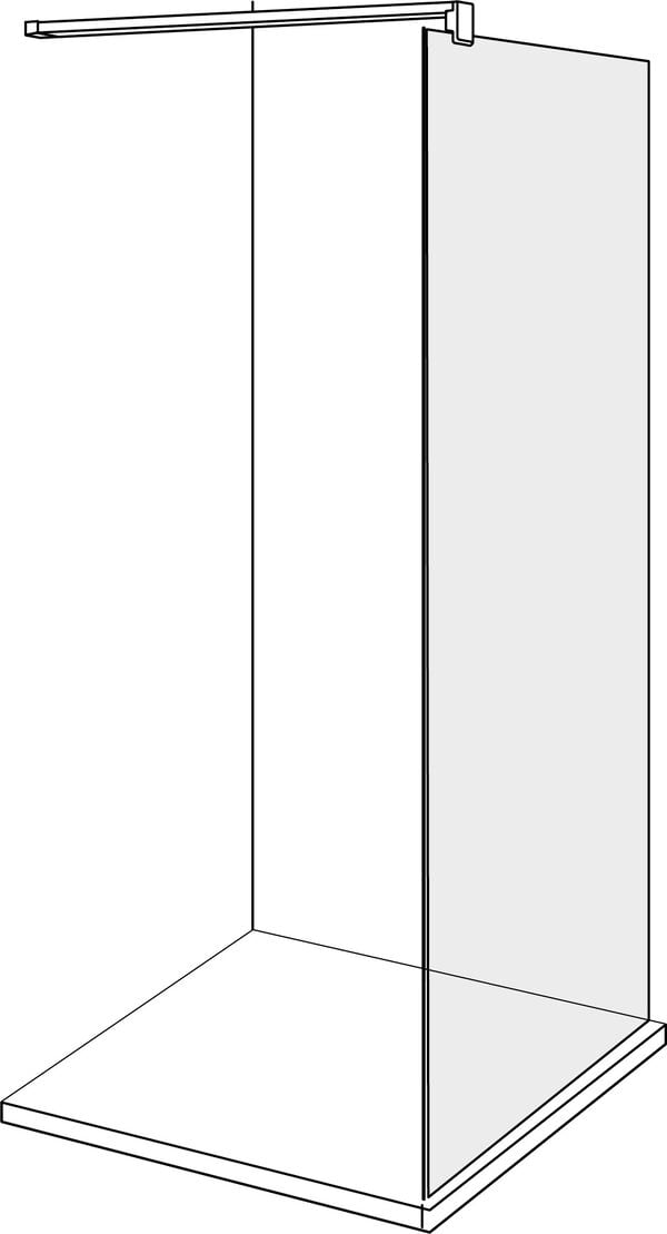 Freistehende Seitenwand Alterna lin.3, Band rechts, Breite 150 cm, Höhe bis 210 cm, geklebt, mit image number 0
