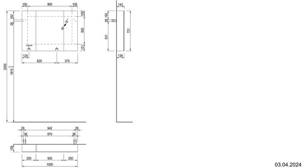 Spiegelschrank Alterna enea LED plus grigio londra Lichtfarbe stufenlos verstellbar 2700-6500 K image number 2