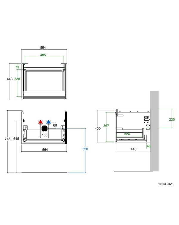 Meuble sous-lavabo Alterna pro S Pebble grey image number 3
