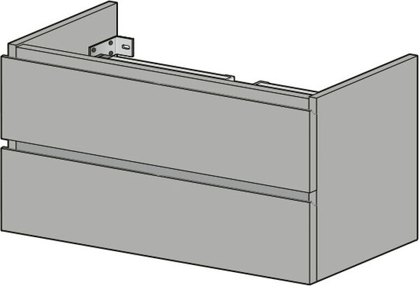Armadio sottolavabo Alterna pro S, altezza 49 cm, profondit&agrave; 44 cm, 2 cassetti, maniglie a image number 0