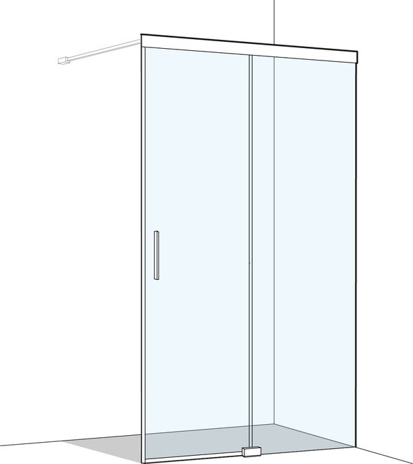 Gleittüre Koralle S505 Plus silver polish Echtglas klar Duschguard image number 0