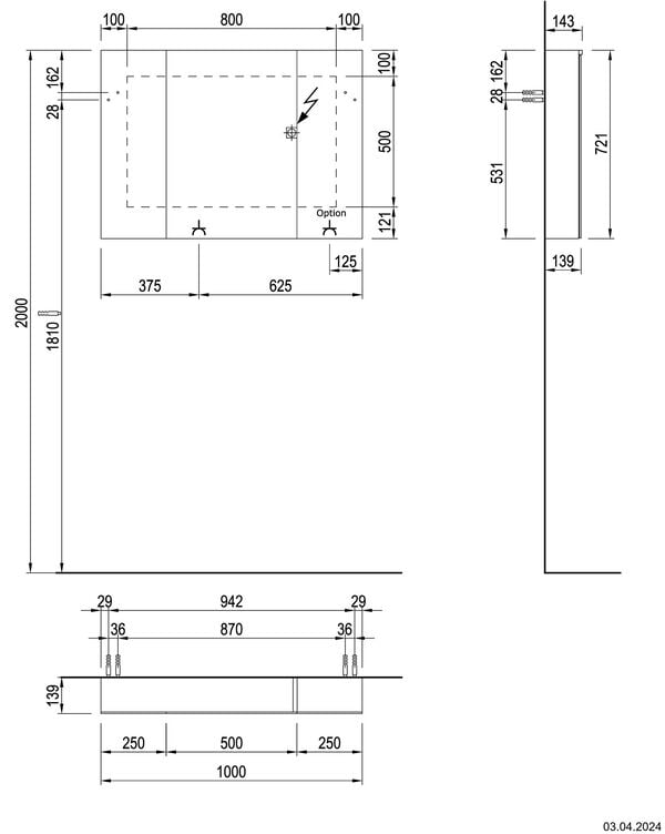 Spiegelschrank Alterna aniani LED plus Premium weiss Lichtfarbe stufenlos verstellbar 2700-6500 K image number 2