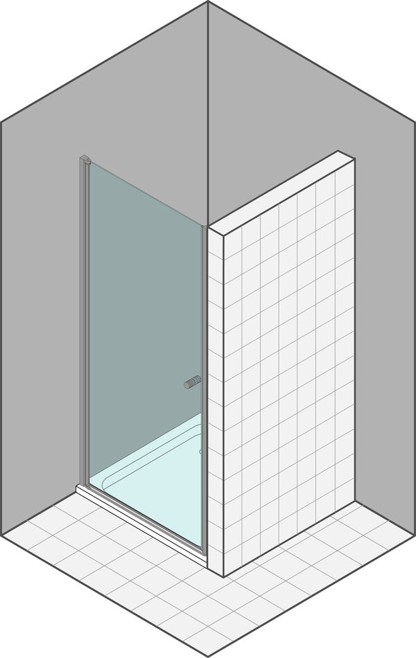 Porta a battente Duka Multi-S 4000 new, larghezza 775 - 805 mm, cerniere a sinistra, per nicchia, image number 0