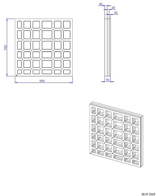 &Eacute;l&eacute;ment de sous-construction Schedel quadroU en trois parties image number 1