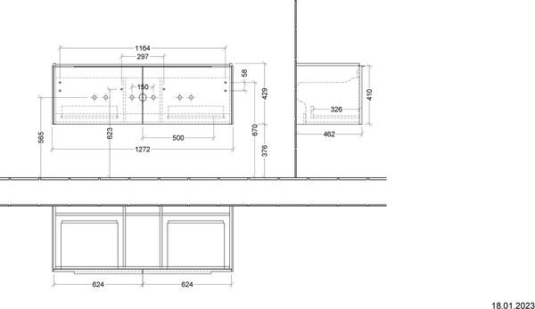 Waschtischmöbel Villeroy & Boch Subway 3.0 Eiche kansas image number 1