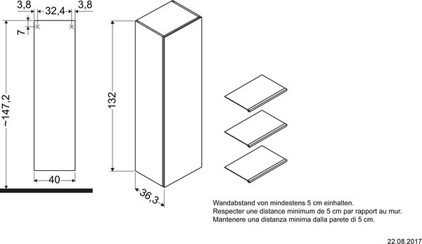 Seitenschrank Duravit L-Cube graphit supermatt image number 1