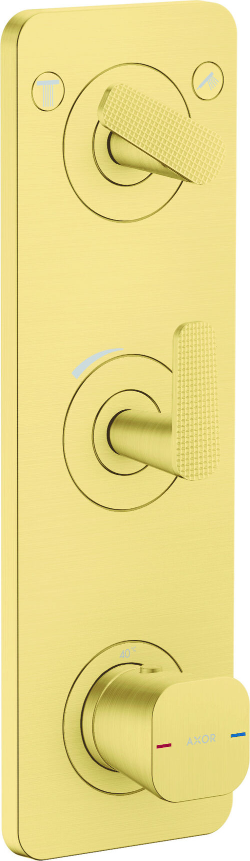 Duschsystem Axor Citterio C brushed brass Cubit cut